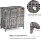 Laundry Hamper with 3 Removable Liner Bags; 132L Handwoven Rattan Laundry - Image 5