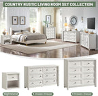Farmhouse 6 Drawers Dresser for Bedroom, Metal Handle, Storage Closet Dressers - Image 4