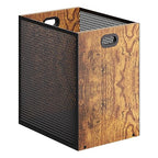 Retro Office Trash Can, Iron and Wood Combination Bedroom Garbage Can, - Image 9