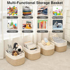 Storage Baskets for Organizing & Shelves, Woven Cotton Rope Organization Bins - Image 4