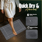 Pearl Linens Pack of 2 Washable Cotton Bath Mat 18x25 - Image 4