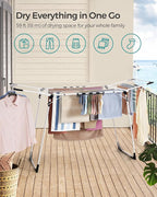 SONGMICS Clothes Drying Rack Foldable, Gullwing Laundry Drying Rack, - Image 3