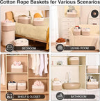 Small Storage Baskets for Organizing, Woven Storage Baskets for Shelves - Image 4