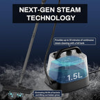 Steam Cleaner with 24-Piece Attachments, Upholstery, Oven Grease, 1.5L Tank - Image 3