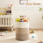 Laundry Basket, Woven Cotton Rope Laundry Hamper, 80L - Image 3