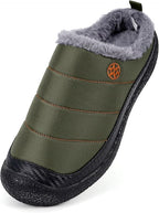 Womens Mens House Slippers Slip on Snow Winter Warm Fully Fur Lined Slippers - Image 2