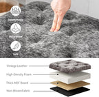 Joveco Storage Ottoman Bench, Rectangle 24" Velvet Foot Rest Stool Square - Image 7