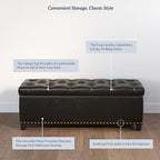 BELLEZE 47" Storage Ottoman, Storage Bench - Image 7