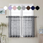 Aiyufeng Grey Sheer Curtains Tiers 36 Inch Length 2 Panels Set, Airy by Aiyufeng