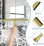 2-Pack Shower Squeegee for Glass Doors, 12 inch Gold Stainless Steel & 5 inch - Image 6
