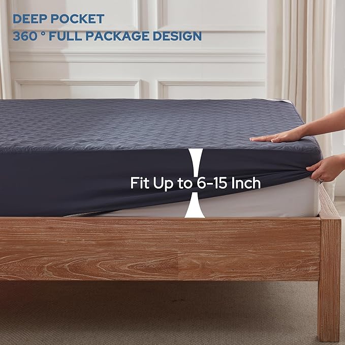 BEDLORE Waterproof Mattress Protector, Twin XL Size Noiseless Mattress Pad - Image 4