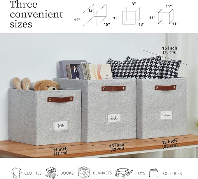 DECOMOMO Storage Cubes, Fabric Organizer Bins - Image 9