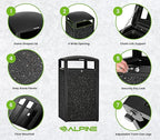 Alpine Outdoor Commercial Trash Can - Image 3