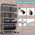5-Shelf Storage Shelves, Wire Shelving Heavy Duty Metal Storage Shelving Unit - Image 5