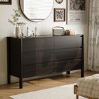 Dresser for Bedroom with 6 Drawers, Wooden TV Stand, Closet Clothes Organizer - Image 3