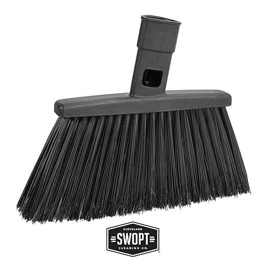 SWOPT Angled Broom Head + 12” Dust Mop Head + Plastic Dustpan – Multi-Surface - Image 2
