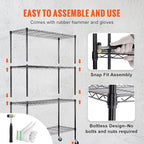 VEVOR Storage Shelving Unit, 4-Tier Adjustable Storage Shelves, Metal Shelves - Image 6