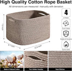 Storage Baskets for Shelves Organizing, Woven Cotton Rope Baskets for Storage - Image 3