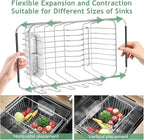 Small Dish Drying Rack in Sink, Extendable Stainless Steel Dish Drainers - Image 5