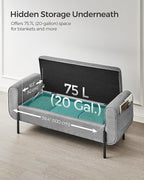 SONGMICS Storage Bench with Armrests, Ottoman - Image 6