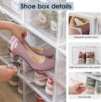9 Pack Thicken Shoe Organizer Stackable, Upgraded Sturdy Shoe Storage Box - Image 4