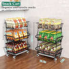 3-Tier Rolling Pantry Floor Organizer and Storage Cart - Image 9