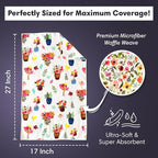 2 Double Sided Microfiber Hand Towels, 17x27 Inches Waffle Design Kitchen - Image 2