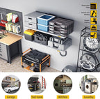 2Pack 1.64x4ft Adjustable Metal Garage Wall Shelving Heavy Duty Garage Storage - Image 2