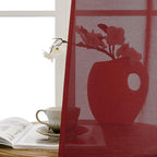 Tollpiz Small Sheer Door Curtain Closet Linen Textured Curtain Sheers Doorway - Image 9