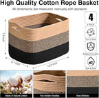 Storage Baskets for Shelves Organizing, Woven Cotton Rope Baskets for Storage - Image 3