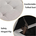 Storage Ottoman Bench with 2.56-inch Thick Seat, 31.5 inch Nesting Ottoman Set - Image 5