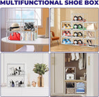 Shoe Storage 6 Pack, Acrylic Clear Shoe Storage Box Stackable Large Sneakers - Image 6