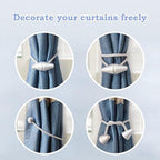 Hion Magnetic Curtain Tiebacks Dark Brown 2pcs, Curtain Tiebacks Buckles - Image 4