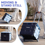Collapsible Rolling Crate on Noiseless Wheels: Portable Utility Cart - Image 2