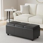 SIMPLIHOME Avalon 42 inch Wide Contemporary Rectangle Storage Ottoman in - Image 2