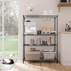IZEUK 1400 LBS Garage Black Shelving Wide Storage Shelves 4 Tier Adjustable - Image 5