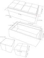 SIMPLIHOME Avalon 35 inch Wide Contemporary Rectangle 5 Pc Storage Ottoman in - Image 2