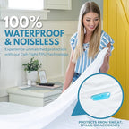 Queen Size 60x80” Premium Waterproof Zippered Mattress Encasement, 100% Cotton - Image 2