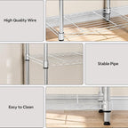 4 Tiers Shelf Metal Storage Shelves Wire Rack Closet Organizers - Image 4