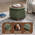 24Inch Round Storage Ottoman - Image 3