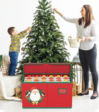 Christmas Ornament Storage Box Red Christmas Decoration Storage Containers 600D - Image 5