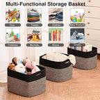 Storage Baskets for Organizing Shelves, Toy Basket for Kid's Room, Woven Cotton - Image 4