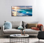 GUGIKA Ocean Wall Art for Living Room, Size 40x20 Inches - Image 3