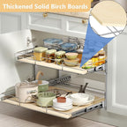 ROOMTEC 2 Tier Individual Pull Out Cabinet Organizer 31½"W x 21½"D, Slide Out - Image 2