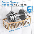 EUDELE 5-Pack Rustproof Stainless Steel Shower Caddy – No Drill Adhesive - Image 4