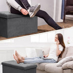 Athena Collection 30" Storage Ottoman Bench Folding Bench - Image 7