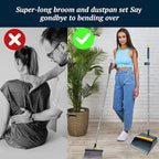 Long-Handled Broom and Dustpan Set, Windproof Broom Combination, 180-degree - Image 3