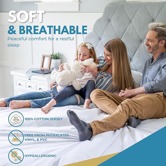 Twin XL Size 39x80” Premium Waterproof Zippered Mattress Encasement, 100% Cotton - Image 3