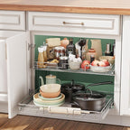 LOVMOR 2 Tier 31½"W x 21½"D, Individual Pull Organizer Kitchen Cabinet Storage - Image 5