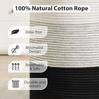 Fiona's magic Cotton Rope Laundry Hamper, Tall Woven Laundry Basket Storage - Image 5
